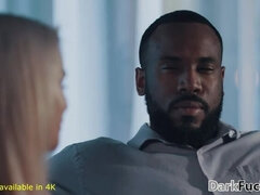 아메리카인, 흑인, 금발의, 음경, 도기스타일, 다른 인종간의, 자연의 가슴, 타는