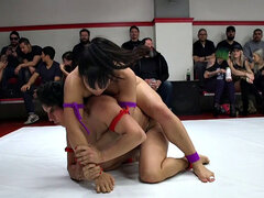 Public lesbian multiethnic group wrestling with MILFS
