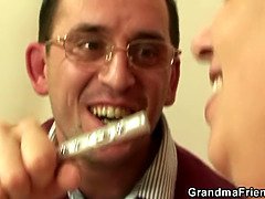 Busty mature double penetration POV