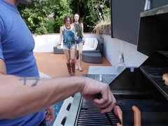 Leie, Schönheit, Blasen, Klassisch, Hardcore, Hd, Milf, Flotter dreier