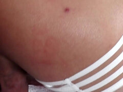 Grosser arsch, Grosser schwanz, Blasen, Paar, Aufs gesicht abspritzen, Transe, Lingerie, Strümpfe