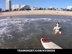 The Surf Lessons For Big Ass Slut End Up With Huge Load In Her Pussy