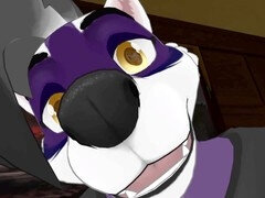 Fur-covered POV club shower sex - Yiff in hell!