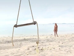 Strand, Stor rumpe, Blond, Hunn, Hd, Utendørs, Alene, Pupper