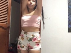 I strip and flaunt my natural funbags to my eager lover