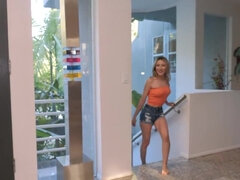 Amerikaans, Grote lul, Blond, Man die toekijkt, Zwart, Interraciaal, Geschoren, Vrouw