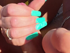 Enthousiasteling, Strand, Blond, Stel, Voeten, Voeten fetish, Voetbeurt, Gezichtspunt