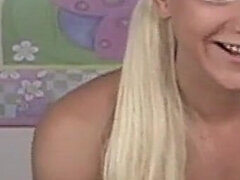 18, Blond, Søt, Orgasme, Fitte, Alene, Stramt, Webkamera