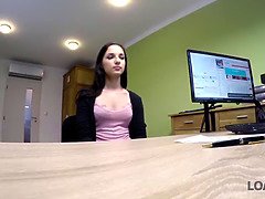 Loan4k. serious loan agent drills asshole of pretty dark haired