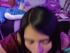 Schönheit, Grosser schwanz, Braunhaarige, Süss, Aufs gesicht abspritzen, Hd, Orgasmus, Pov