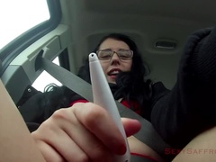 Gépkocsi, Hd, Fehérnemű, Maszti, Szabadban, Nyilvános, Szatén, Feleség