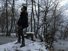 Winter Jerk off in Snowy Land Two Times