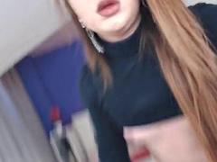 Romanian tranny masturbating in bedroom