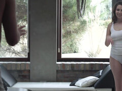 18, お尻, 美女, 茶髪の, イマラチオ, チン, 天然, 濡れ