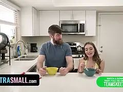 Petite and adorable teen sera ryder conforms her Tight Pussy on the kitchen counter - exxxtra small