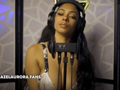 Sensual whispers, lady softly vocalizing, ear licking sounds for relaxation
