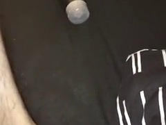 Couple using double dildo and squirting