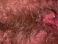 My Partner Cum Again on My Hairy Pussy - Sweat and Garter-panties