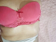 Pampered Stepmother Caresses Her Private Parts by Gently Rubbing Her as She Feels That It Itches From Excitement