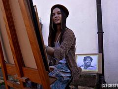 Lucy Mendez Fucked Hard While Drawing Her Art