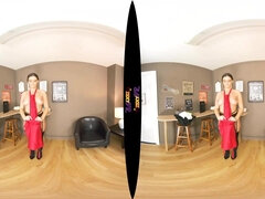 POV VR solo with filthy brunette Amelia B - The Full Menu - Big natural tits