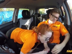 British Ginger Babe Ella Hughes Gets Her Perfect Pussy Fucked During Driving L
