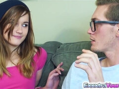 Alaina Dawson gets her pussy railed by four-eyes