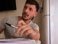 Amerikansk, Stor kuk, Avsugning, Brunett, Par, Hårig, Spanking, Student