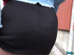 Rumpa, Stora tuttar, Svart, Doggystyle, Klackar, Pov, Offentlig, Stockings