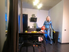 Romantic Sexual BDSM Morning of 2 Lesbian Girls in Latex Rubber