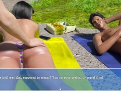 삼차원, 오쟁이 진 남자, 주부, 엄마, 야외의, 공개적인, 매춘부