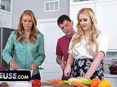 Step mom and step sister's dirty petite hidden - letting son-in-law fuck them anytime - free-for-all use cougar