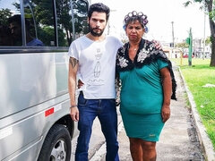 Big Belly Grannys First Anal Threesome in a Van