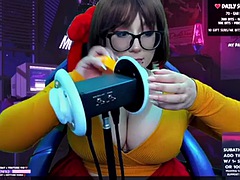 Velma Peke sucks your ear and makes you want cream on her tits.