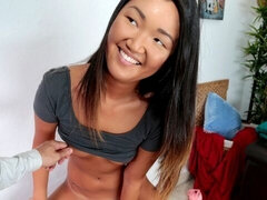 Asiatisch, Arsch, Grosser arsch, Blasen, Braunhaarige, Hundestellung, Masturbation, Jungendliche (18+)