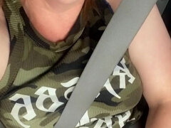 Auto, Frau, Masturbation, Reif