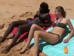 해변, 흑인, 음경, 에보니, 그룹, 하드코어, 쓰리섬