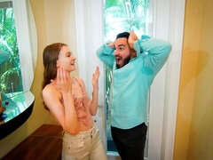 Pijpbeurt, Bruinharig, Hondjeshouding, Handbeurt, Geschoren, Tiener, Tieten likken