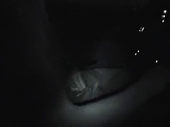 Naughty night vision BJ slut sucks cock