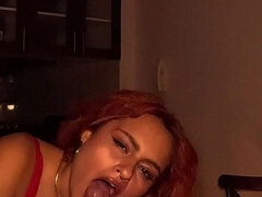 Valentine’s Special: Busty Redhead Masseuse Oils Me up, Strokes Me and Gives a Sloppy Happy Ending on Her Face