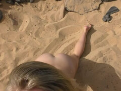 Røv, Blondine, Sædskud, Naturlige bryster, Udendørs, Pov, Fisse, Teenager