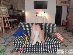 My18teens - Adorable Gymnast Girl Jane White Fucks Her Pussy with Fingers