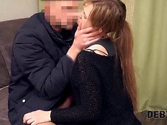 Debt4k. woman likes expensive gadgets that she works off