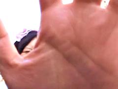 Pussy toyed japanese teen gets fucked in missionary pose