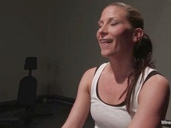 Workout torment with sadistic blonde Ariel X pushing limits