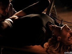 Sensual nighttime porn action with a glamorous blonde Brittany Bardot