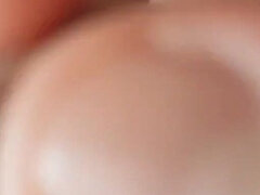 Boy Masturbates Phimosis and Close up of Pre Cum.