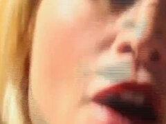 デカチン, ブロンド, フェラチオ, イく瞬間, ヨーロピアン, 淫乱熟女, 母, タトゥー