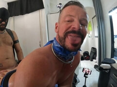 Two Big Latino Cocks Breeding Cagedpussyboy!