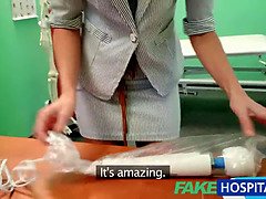 Faux health center hot sales girl uses her tight snatch to close a deal